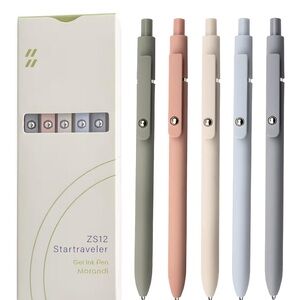 Gel Pens, 5 Pcs 0.5mm Black Ink Pens Fine Point Smooth Writing Pens